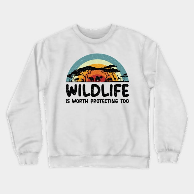 World Wildlife Day Animal Protection Wildlife Conservation Crewneck Sweatshirt by Tom´s TeeStore